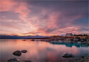 Fotótapéta Tó 3D Táj Hálószoba Nappali Tapéta Flizelina 200x140