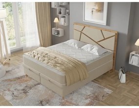 Kárpitozott ágy matracokkal és tárolóval NAOMI 180x200 cm bézs