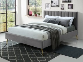 Franciaágy 140 cm Bleash New (szürke + arany) (ágyráccsal). 1104103