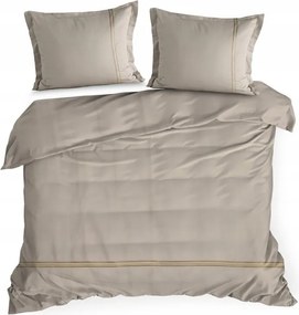 Szatén ágyneműhuzat 160x200 Hímzés bézs egyszínű