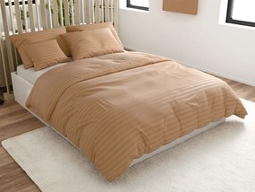 Hotel mikroszálas ágyneműhuzat JASMINE barna - 2 cm csík Ágyneműhuzat mérete: 2 db 70 x 90 cm | 200 x 220 cm