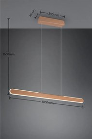 Barna LED függőlámpa Helios – Trio