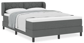 Boxspring Ágy Matrac Tartozékkal Sötétszürke 140x200 cm Szövet