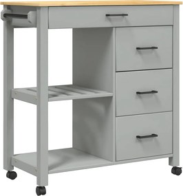 vidaXL MONZA tömör fenyőfa konyhai kocsi 84 x 40 x 88,5 cm