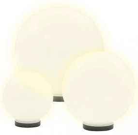 6 db-os LED gömblámpa-szett 20/30/40 cm PMMA