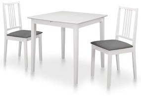 3-részes fehér MDF étkezőgarnitúra