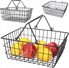 Zöldség-gyümölcs kosár fém fekete loft