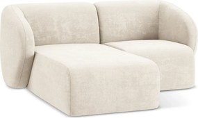 Bézs zsenília sarokkanapé (bal oldali-heverő résszel) Lani – Makamii