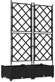 Trellis-es Ültető 2 db Fekete 80x40x125.5 cm