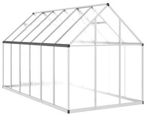 ezüstszínű alumínium melegház alapvázzal 334x169x195 cm