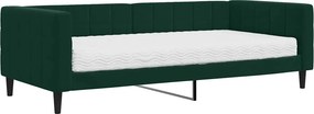 vidaXL sötétzöld bársony heverő matraccal 90 x 200 cm