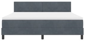 Boxspring Ágy Matraccal Sötétszürke Szuper King Bársony