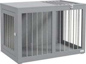 PawHut Kutya Kényelmes Bútor 2 Ajtóval Acél Kutya Ketrec Otthoni Belső Friss Kutyaház Közepes Kutyák számára 20 kg-ig Oldaltáblás Kutya Istálló 80 x 5