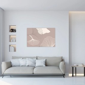Kép - Bézs színű levelek N⁰1 (90x60 cm)