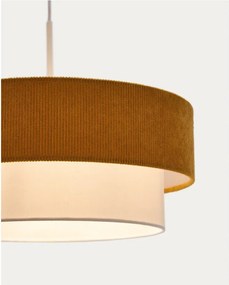 Mustársárga-fehér gyerek lámpa textil búrával Bianella – Kave Home