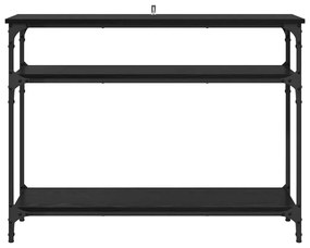 vidaXL Konzolasztal polcokkal Fekete tölgy 100 x 29 x 75 cm Faanyag