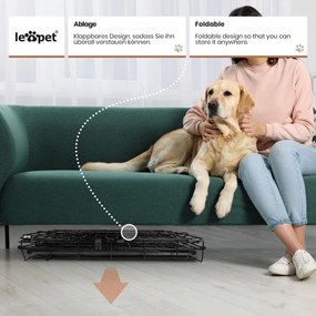 Leopet® Kutyaketrec összecsukható 76 x 45 x 51,5 cm M fekete