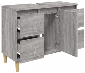 szürke sonoma színű szerelt fa mosdószekrény 80 x 33 x 60 cm