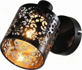 Fali lámpa Reality fekete, sárga E14 40 W Kiga 830801-02