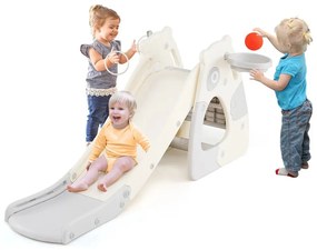 Összecsukható csúszda kosárpalánkkal, gyűrűdobálóval