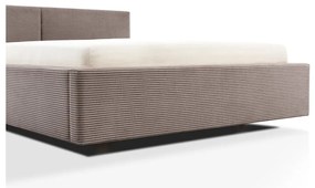 Világosbarna kárpitozott franciaágy ágyrács nélkül 140x200 cm Cube – Meise Möbel