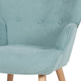 Fotel BLUE2, türkiz, lábtartóval