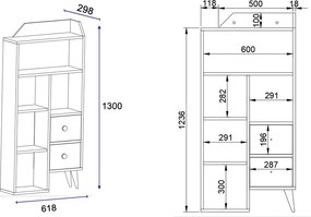 Fiókos komód hálószoba nappali bútor 80x35x77 cm fehér GW-03