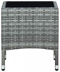 szürke polyrattan kerti asztal 40 x 40 x 45 cm