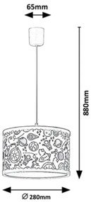 Rabalux - Gyerek csillár zsinóron 1xE27/40W/230V kék