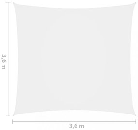 fehér négyzet alakú oxford-szövet napvitorla 3,6 x 3,6 m