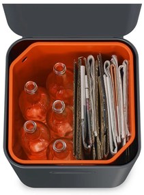 Szürke acél szelektív szemetes 40 l Totem Compact – Joseph Joseph