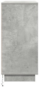 Éjjeli asztal LED világítással Beton szürke 71x34,5x75 cm Mérnöki fa