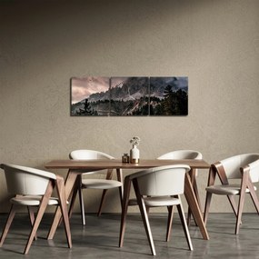 Sziklás hegyek képe (órával) (90x30 cm)