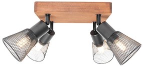 Ipari reflektor fekete fával 4 lámpás - Kristina