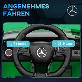 AIYAPLAY Elektromos gyerekautó, Mercedes, 3-5 km/h, távirányító, fények és zene, zöld