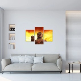 Kép - Buddha piros és sárga háttérrel (90x60 cm)