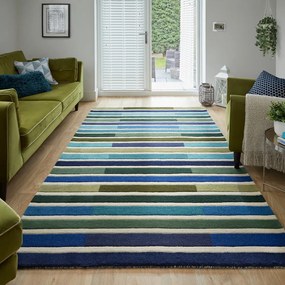 Zöld gyapjú szőnyeg 170x120 cm Piano - Flair Rugs