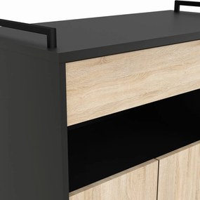 Szekrény mikrohullámú sütőhöz INDUS tölgy / fekete