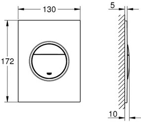 GROHE 37601AL0 - NOVA COSMOPOLITAN S öblítő nyomólap 130 × 172 mm grafit
