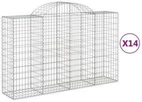 14 db íves horganyzott vas gabion kosár 200x50x120/140 cm