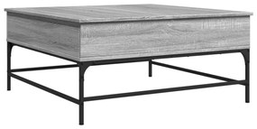 szürke sonoma szerelt fa és fém dohányzóasztal 95 x 95 x 45 cm