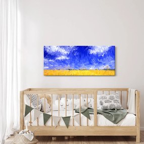 Kép - olajfestmény, arany mező (120x50 cm)