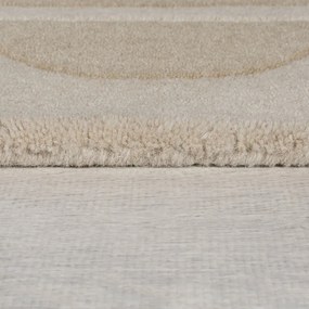 Natúr színű kézi szövésű gyapjú futószőnyeg 80x230 cm Lois Scallop – Flair Rugs
