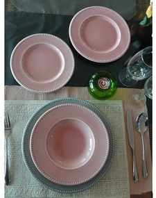 Szüri Rózsaszín Szürke étkészlet tányérkészlet 18 részes