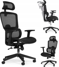 ModernHome 9591 ergonomikus irodai szék fejtámlával, fekete