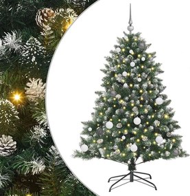 vidaXL Mű karácsonyfa 150 LED-del Zöld 150 cm PVC és Műanyag és Acél