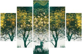 Kép - Szarvas a zöld erdőben (150x105 cm)