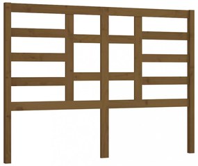 mézbarna tömör fenyőfa ágyfejtámla 141 x 4 x 104 cm