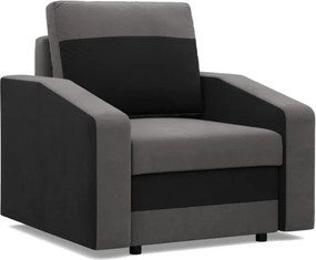 Hewlet fotel, szövet anyag, bonell töltet, szürke - fekete
