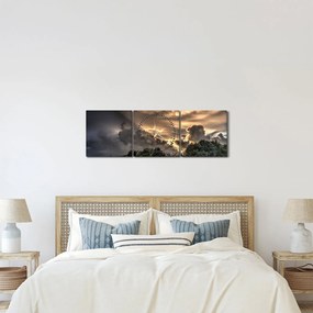 A felhők és az erdő képe (órával) (90x30 cm)